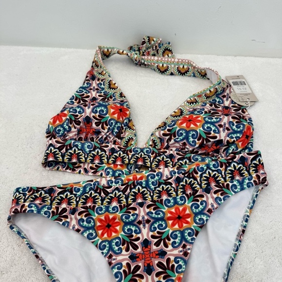 Boden Merano Deep V-Neck Bikini Top 2 piece bikini set vacation summer u… - Picture 5 of 11